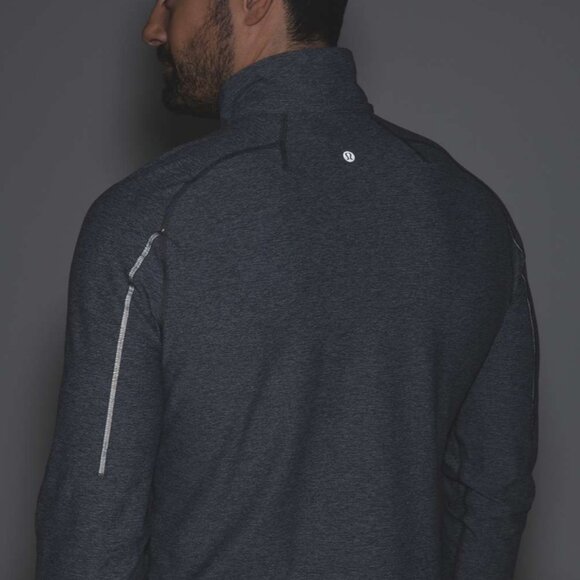 Lululemon Surge Warm 1/2 Zip *Silver Heathered Dark Slate Size M / L - Picture 4 of 14